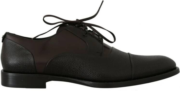 Dolce & Gabbana Elegante Bruin Lederen Formele Schoenen Brown Heren