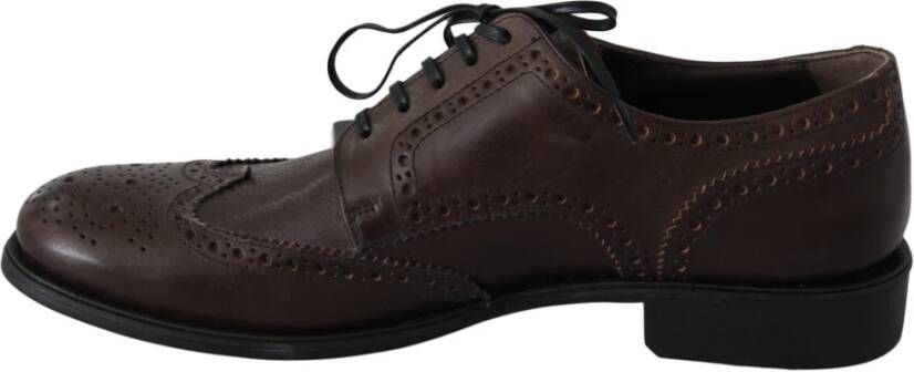 Dolce & Gabbana Elegante Derby Brogues van bruin leer Brown Heren