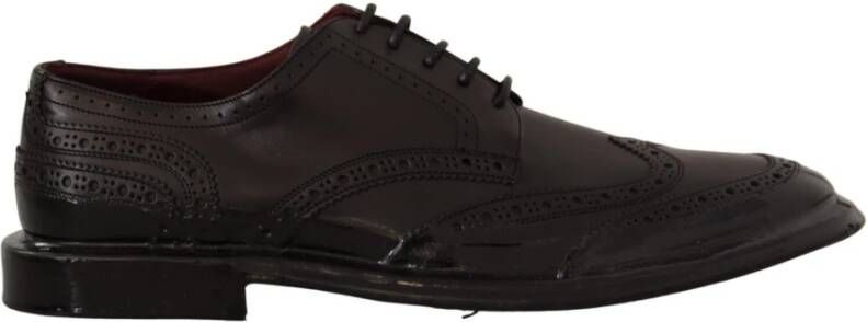 Dolce & Gabbana Elegante Derby Oxford Wingtips in het zwart Black Heren