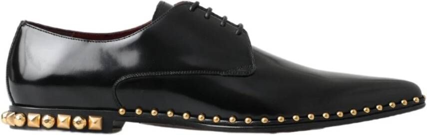 Dolce & Gabbana Elegante Derby-schoenen met studs Black Heren