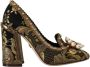 Dolce & Gabbana Elegante Gouden Jacquard Brokaat Pumps Yellow Dames - Thumbnail 1