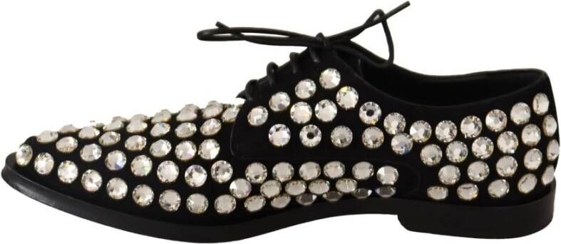 Dolce & Gabbana Elegante kristalversierde veterschoenen Black Dames