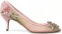 Dolce & Gabbana Elegante Roze Bloemen Kristal Pumps Pink Dames - Thumbnail 7