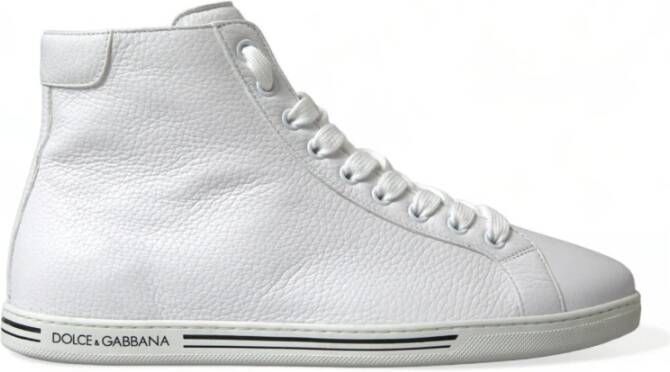 Dolce & Gabbana Elegante witte High-Top Sneakers White Heren