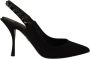 Dolce & Gabbana Elegante Zijden Pumps Schoenen Black Dames - Thumbnail 1