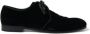 Dolce & Gabbana Elegante Zwarte Fluwelen Derby Schoenen Black Heren - Thumbnail 2