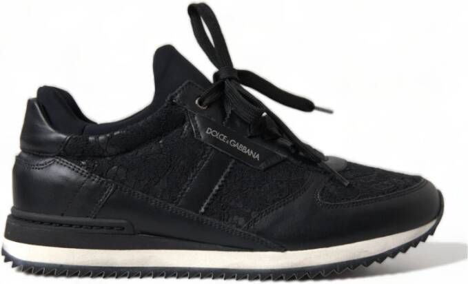 Dolce & Gabbana Elegante Zwarte Klassieke Sneakers Black Dames