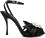 Dolce & Gabbana Elegante Zwarte Kristal Sandalen Black Dames - Thumbnail 1