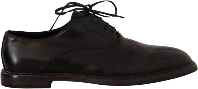 Dolce & Gabbana Elegante Zwarte Leren Derby Formele Schoenen Black Heren