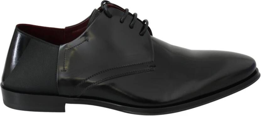 Dolce & Gabbana Elegante Zwarte Leren Derby Schoenen Black Heren