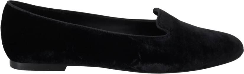 Dolce & Gabbana Elegante zwarte loafers van zijdemix Black Dames