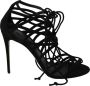 Dolce & Gabbana Elegante Zwarte Suède Gladiator Stiletto's Black Dames - Thumbnail 1