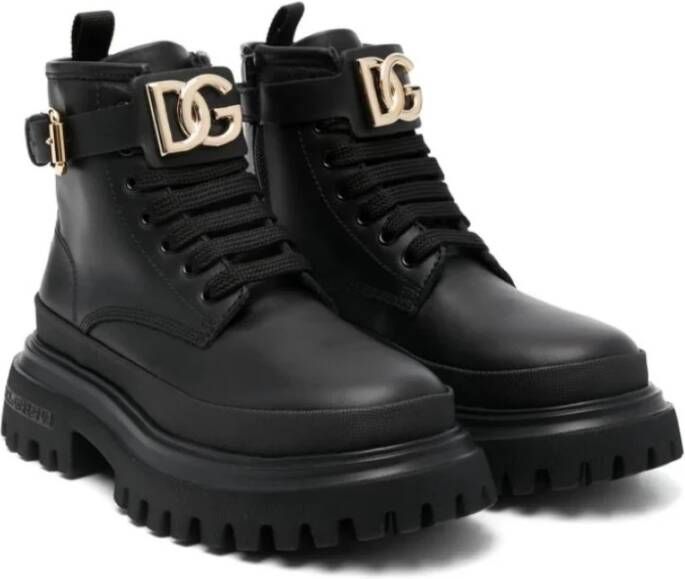 Dolce & Gabbana Enkellaarsjes voor meisjes Aw24 Black Dames