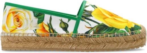 Dolce & Gabbana Canvas Espadrilles met Bloemenprint Multicolor Dames