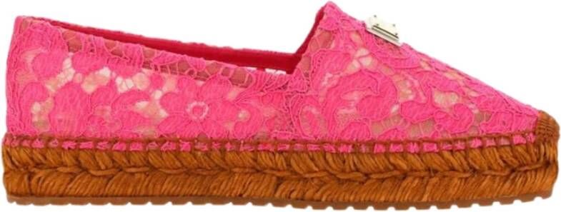 Dolce&Gabbana Espadrilles Espadrillas Pizzo Taormina in roze