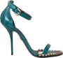 Dolce & Gabbana Exotische Kristalversierde Blauwe Sandalen Blue Dames - Thumbnail 1