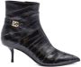 Dolce & Gabbana Exotische leren enkellaarzen met metalen logo Black Dames - Thumbnail 10