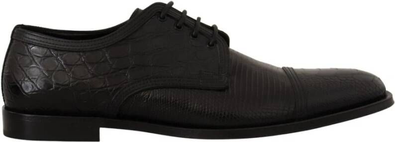 Dolce & Gabbana Exotische Leren Veterschoenen Black Heren