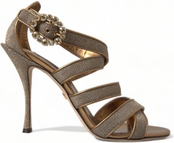 Dolce & Gabbana Kristallen Versierde Stiletto Hakken Brown Dames