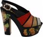 Dolce & Gabbana Multicolor Bloemen Kristal Plateau Sandalen Multicolor Dames - Thumbnail 1