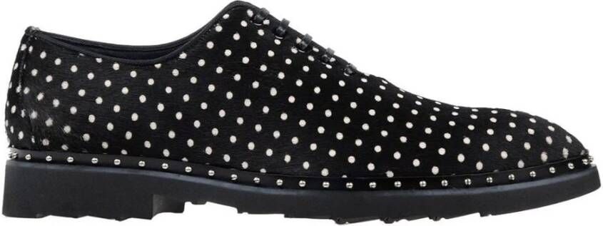 Dolce & Gabbana Derby schoenen met polka dot ponyhuid Black Heren