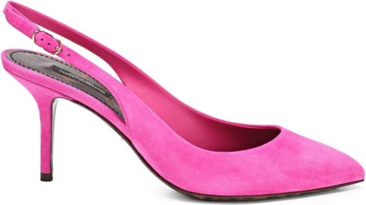 Dolce & Gabbana Fuchsia Geitenleren Pumps met Luipaard Pink Dames