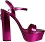 Dolce & Gabbana Fuchsia Platform Logo Sandalen met Gesp Pink Dames - Thumbnail 1