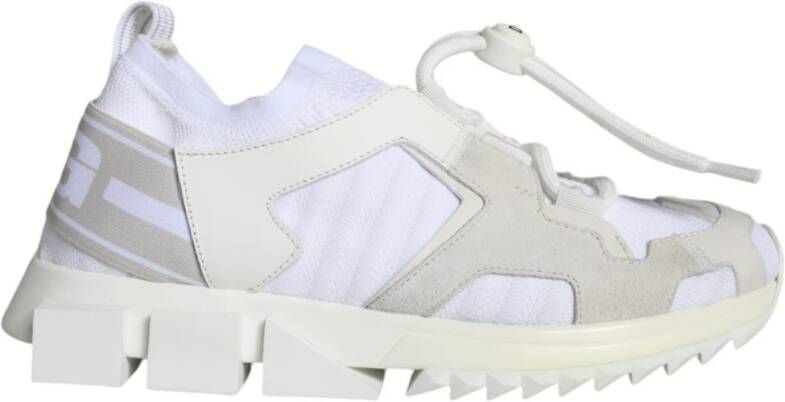 Dolce & Gabbana Gegroefde Zool Trekking Sneakers White Dames