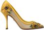 Dolce & Gabbana Gele Zonnebloem Mesh Hakken Pumps Schoenen Yellow Dames - Thumbnail 1