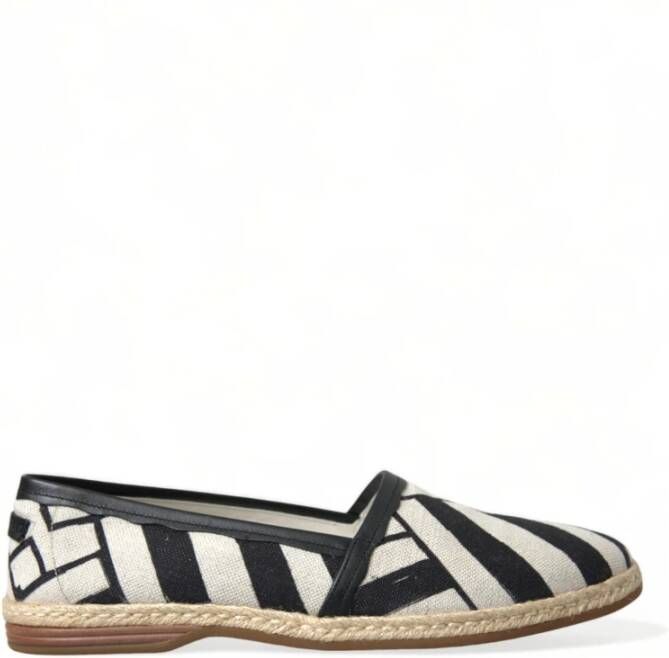 Dolce & Gabbana Gestreepte Canvas Espadrilles Stijlvolle Charme Black Heren