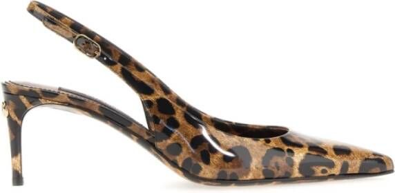 Dolce & Gabbana Gevlekte Print Leren Slingback Pumps Multicolor Dames