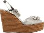 Dolce & Gabbana Geweven sleehak sandalen met juweelversiering Gray Dames - Thumbnail 7