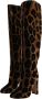 Dolce & Gabbana Giraffe Velvet Kniehoge Laarzen Brown Dames - Thumbnail 1