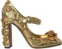 Dolce & Gabbana Gouden Kristal Mary Janes Pumps Schoenen Yellow Dames - Thumbnail 9