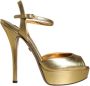 Dolce & Gabbana Gouden Leren Plateau Sandalen Yellow Dames - Thumbnail 1