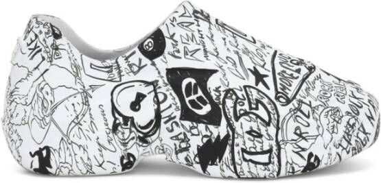 Dolce & Gabbana Graffiti-Print Logo Sneakers Multicolor Heren