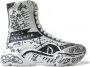 Dolce & Gabbana Luxe Graffiti Print Mid Top Sneakers White Heren - Thumbnail 3