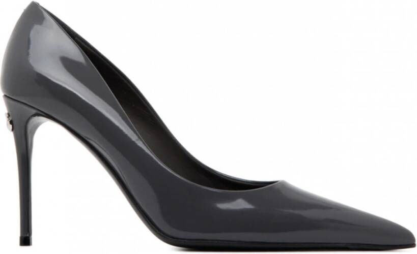 Dolce & Gabbana Grijze Kalfsleren Pumps met Puntige Neus Gray Dames