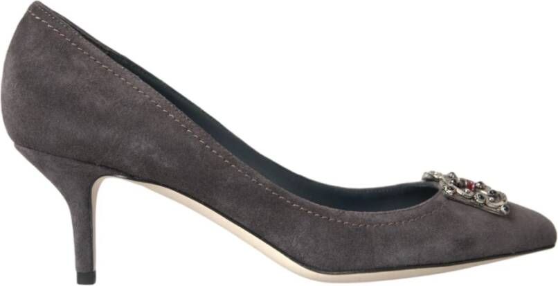 Dolce & Gabbana Grijze Suede Bellucci Hakken Pumps Gray Dames