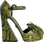 Dolce & Gabbana Gele exotische leren enkelband hakken sandalen schoenen Multicolor Dames - Thumbnail 9