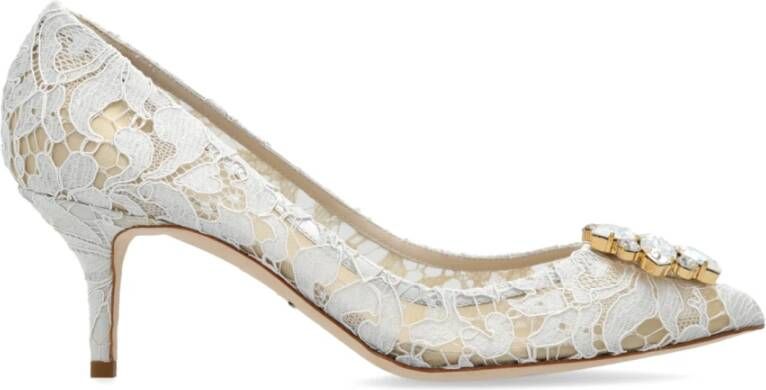 Dolce & Gabbana Witte Taormina Pumps met Kristallen Beige Dames