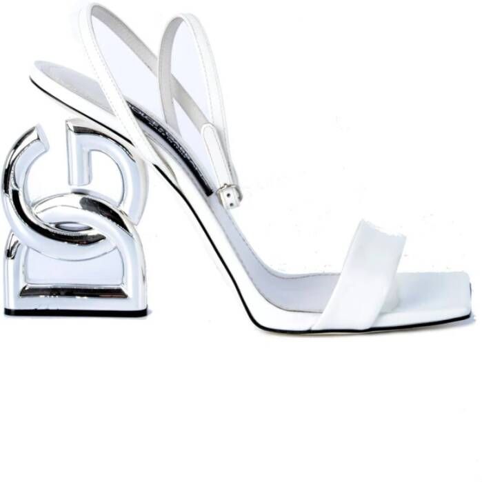 Dolce & Gabbana Hakken Vierkante Sandalen White Dames