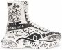 Dolce & Gabbana Luxe Graffiti Print Mid Top Sneakers White Heren - Thumbnail 21