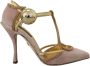 Dolce & Gabbana Elegante Roze Kristal Hoge Hak Pumps Pink Dames - Thumbnail 1