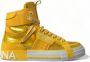 Dolce & Gabbana Hoge Leren Sneakers met Color-Block Design Yellow Dames - Thumbnail 24