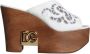 Dolce & Gabbana Houten Sleehak Muilezels Slides Schoenen White Dames - Thumbnail 1