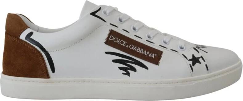 Dolce & Gabbana Italiaans Vervaardigde Leren Sneakers White Heren