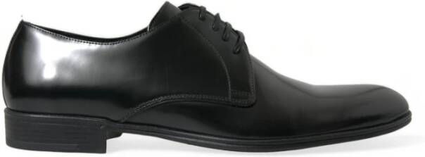 Dolce & Gabbana Italiaanse leren veterschoenen Black Heren