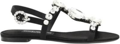 Dolce & Gabbana Jeweled Caged Sandalen met Blokhak Black Dames