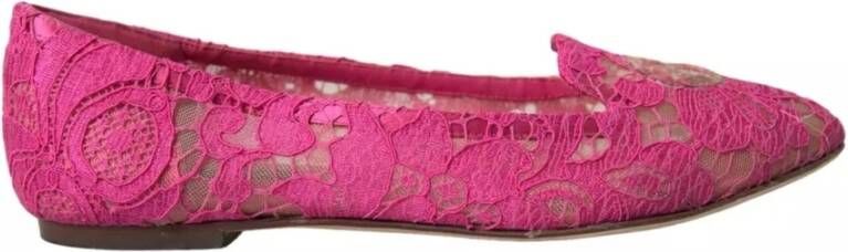 Dolce & Gabbana Kanten Ballerina Flats Roze Pink Dames